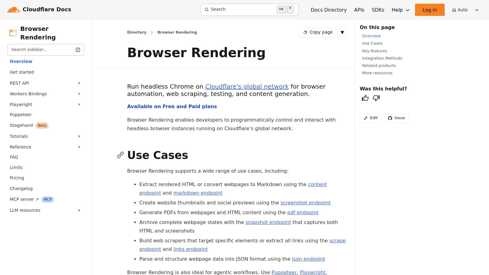 Cloudflare Browser Rendering API