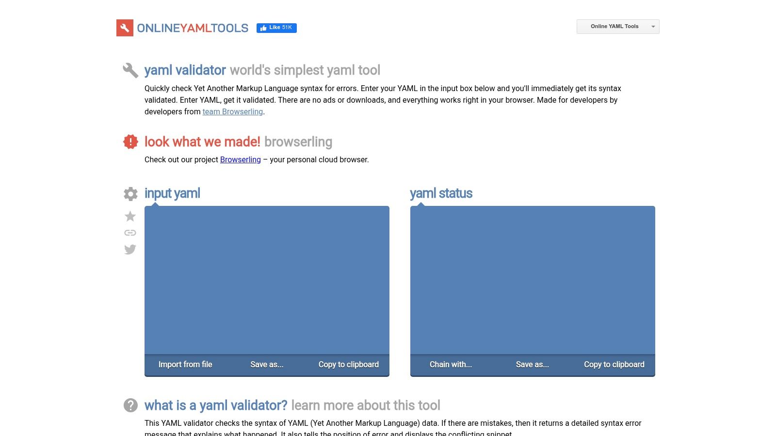 Online YAML Tools (by Browserling) — Validate YAML