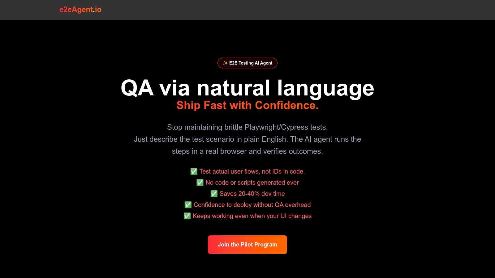 An AI agent executing a test scenario in a browser, showcasing a visual interface for AI testing tools.
