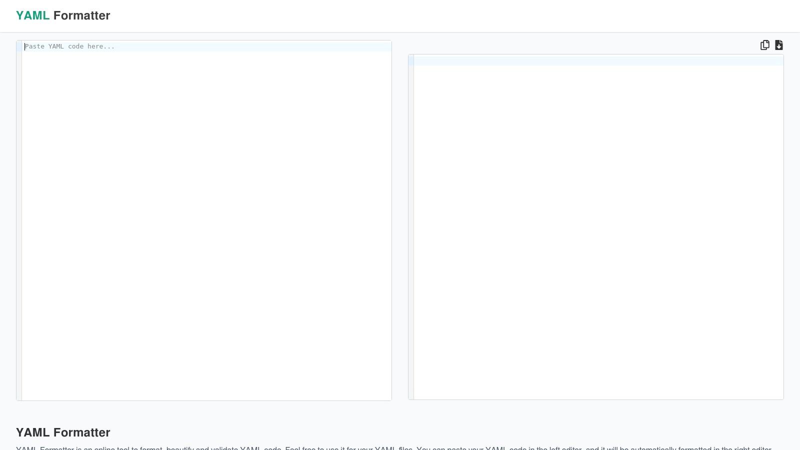 YAMLFormat.com — YAML Formatter & Validator