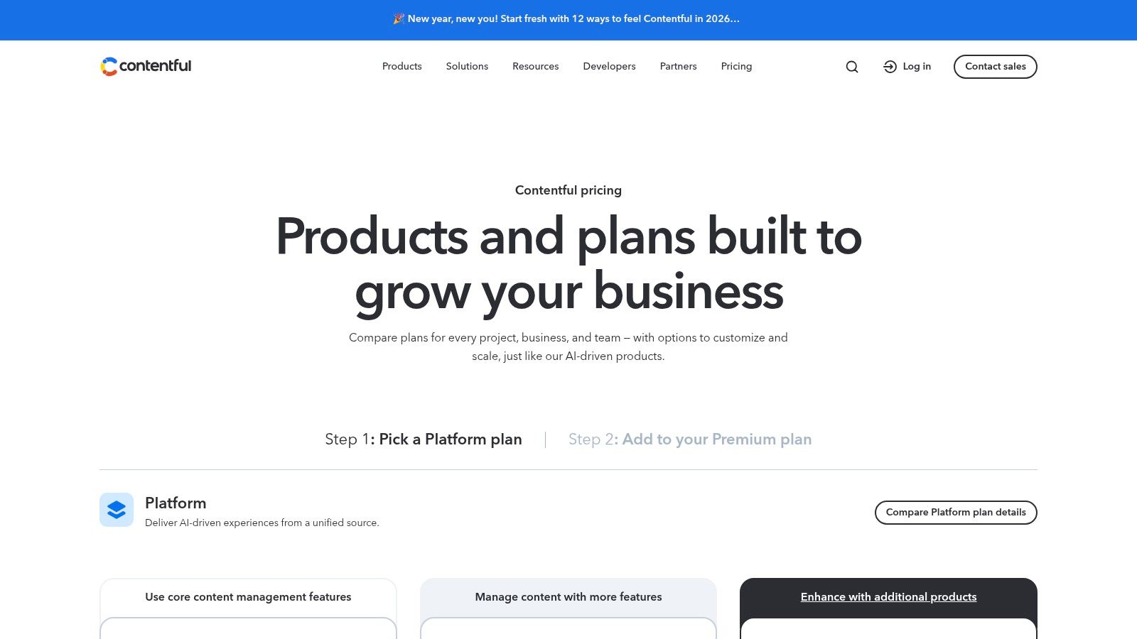Contentful Pricing Page
