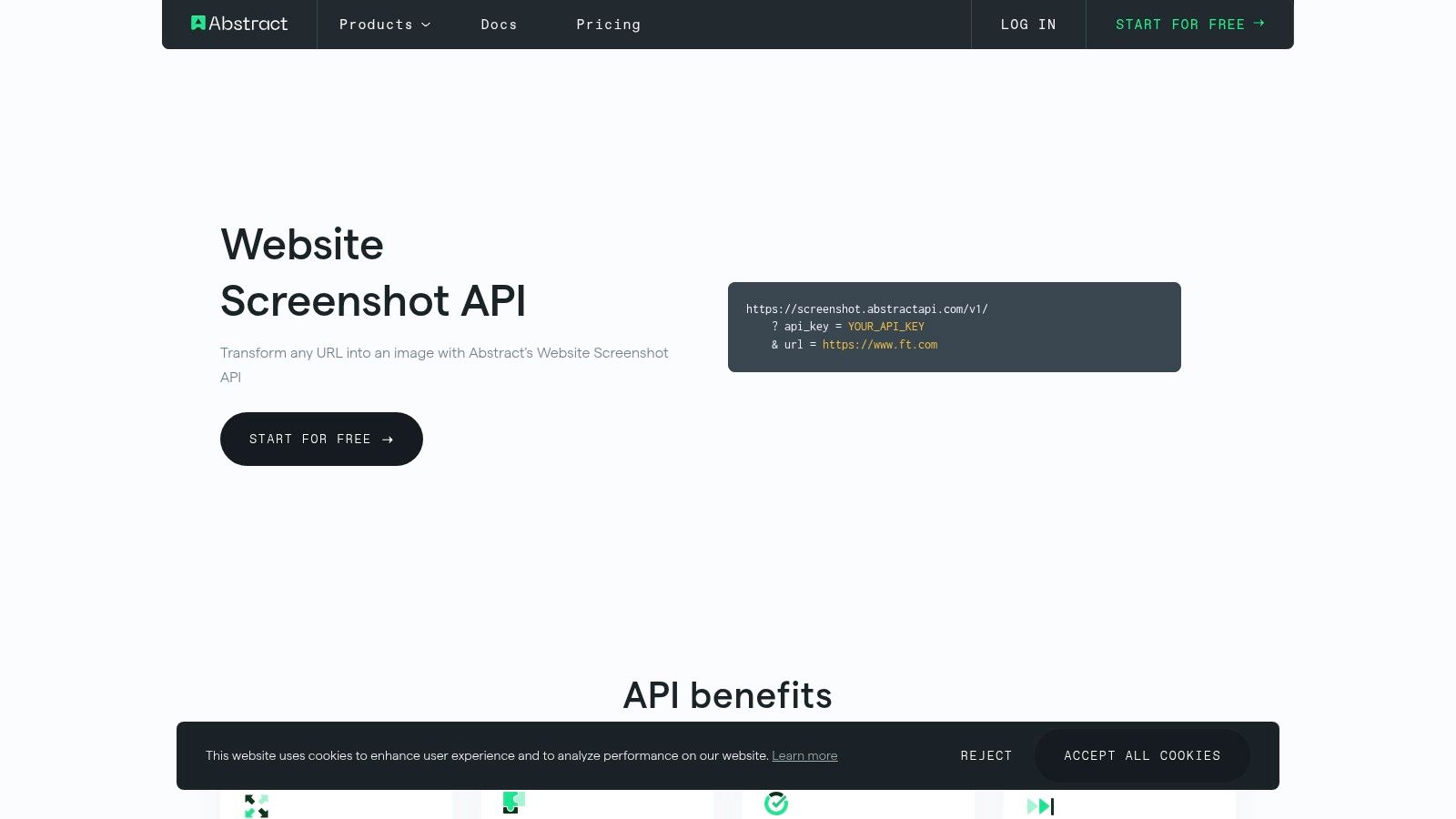 Abstract Website Screenshot API