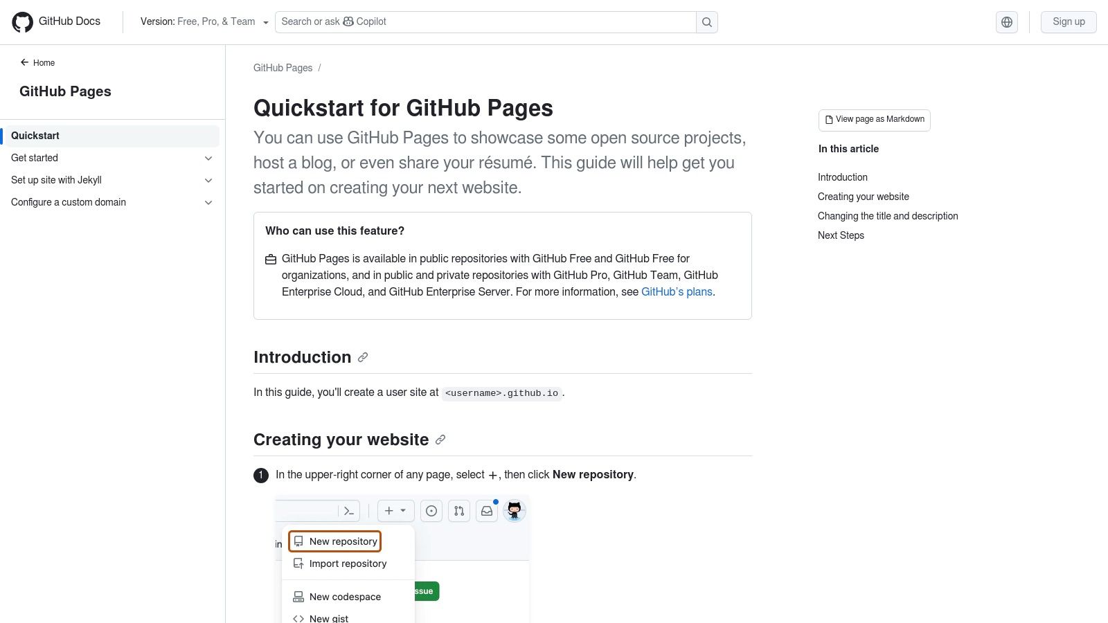 GitHub Pages (official docs)