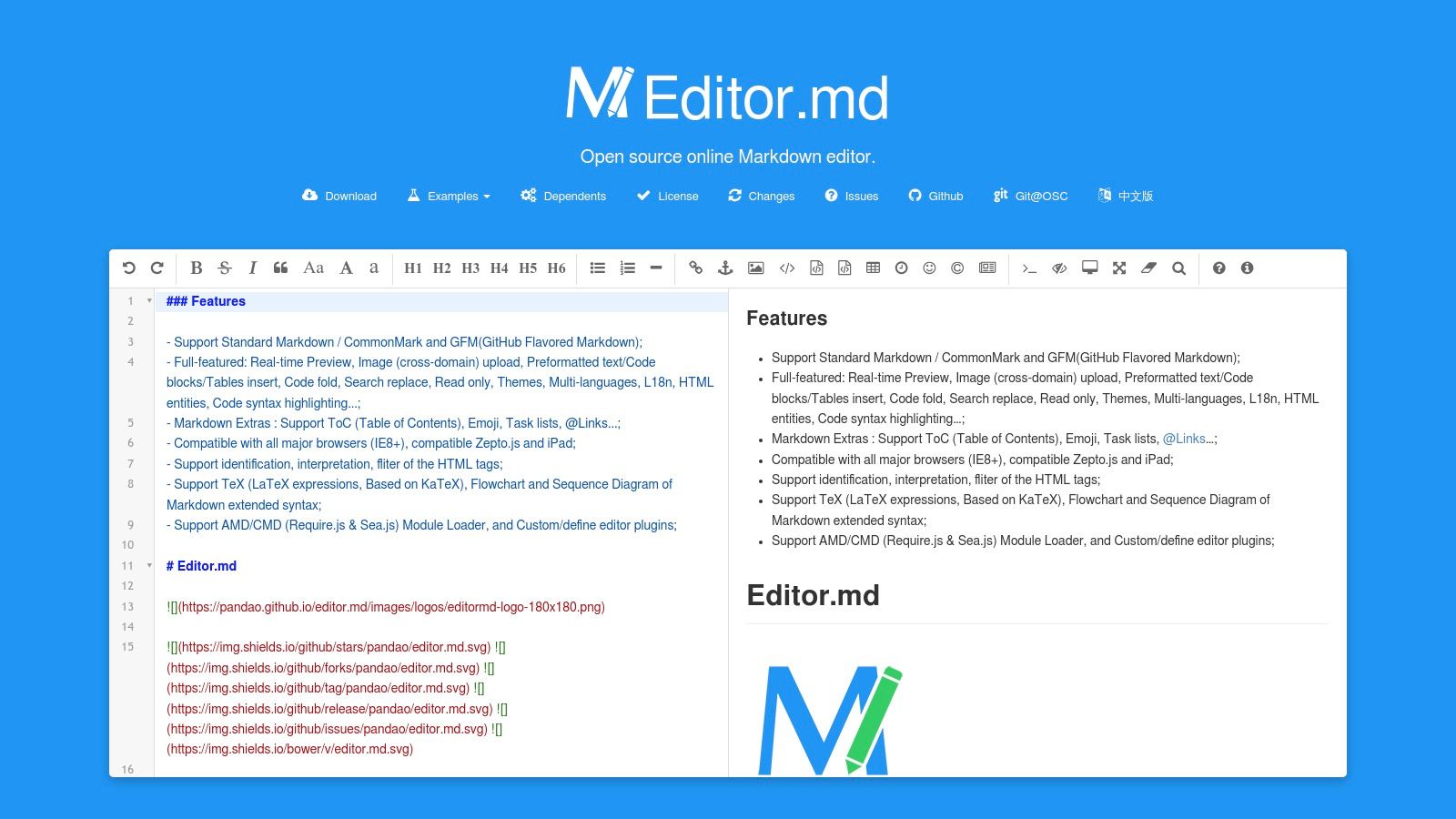 Editor.md (Online Demo)