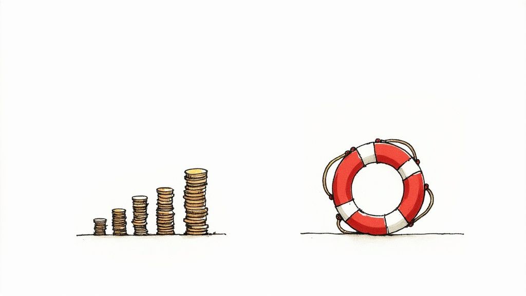 A diversified portfolio represented by a pie chart with slices for stocks, real estate, and cryptocurrency.