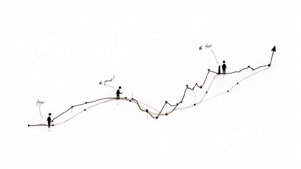 A person analyzing complex financial charts on multiple screens, illustrating the concept of reading stock charts.