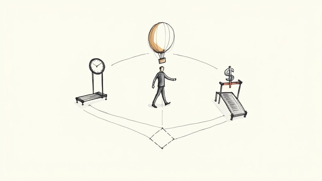 A person looking at a broken piggy bank on a table, symbolizing financial mistakes and setbacks.