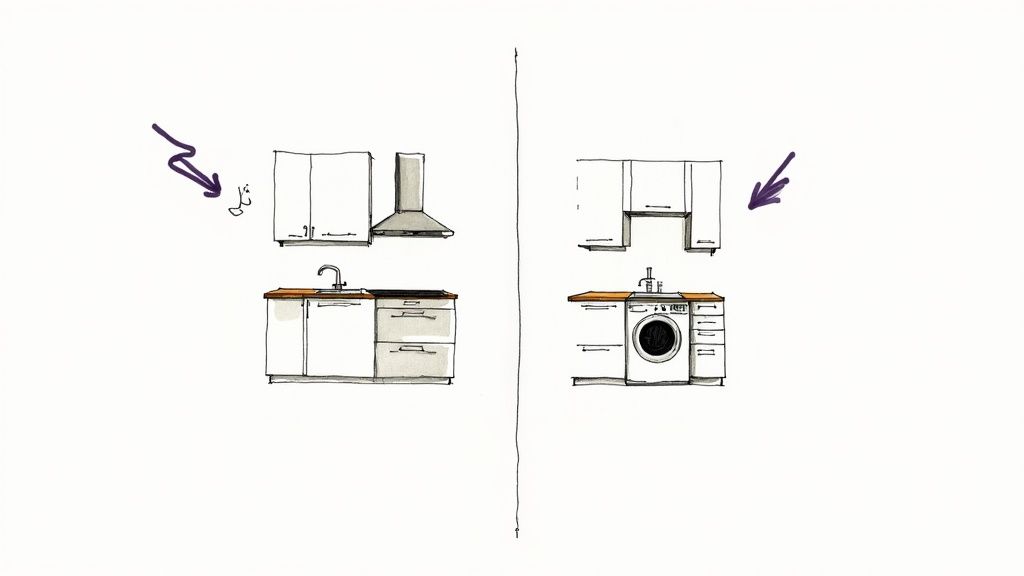 A modern, renovated kitchen with new appliances and countertops, symbolizing a value-add improvement that can increase rental income.