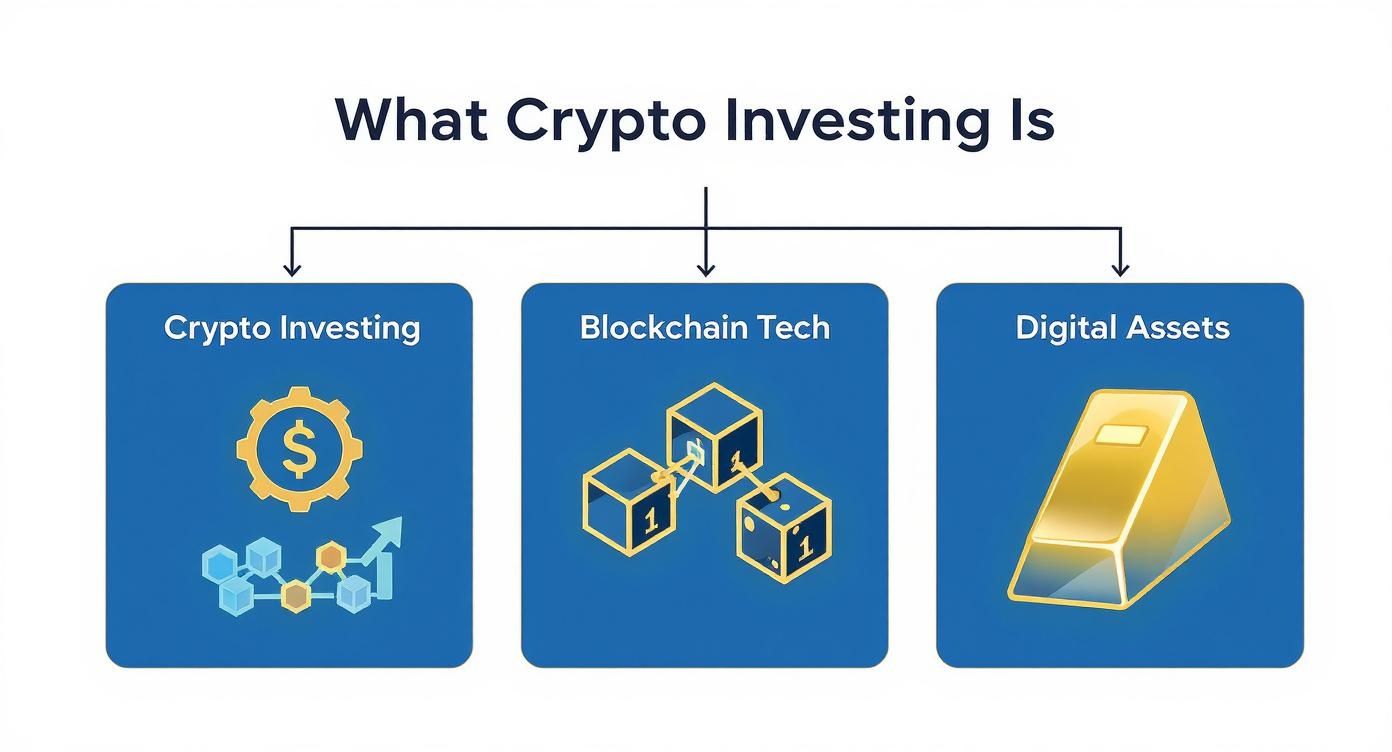 Infographic about crypto investing for beginners