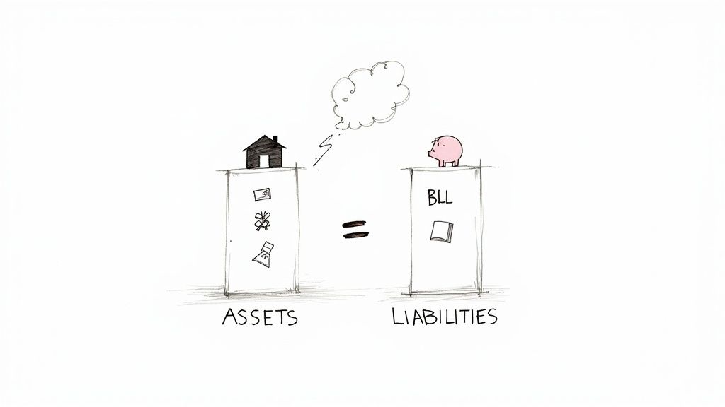 A person reviewing financial charts and graphs on a laptop and tablet, symbolizing the process of calculating net worth.