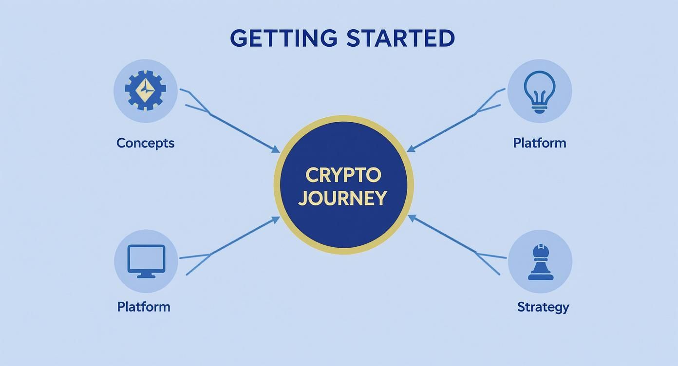 Infographic about cryptocurrency investing guide