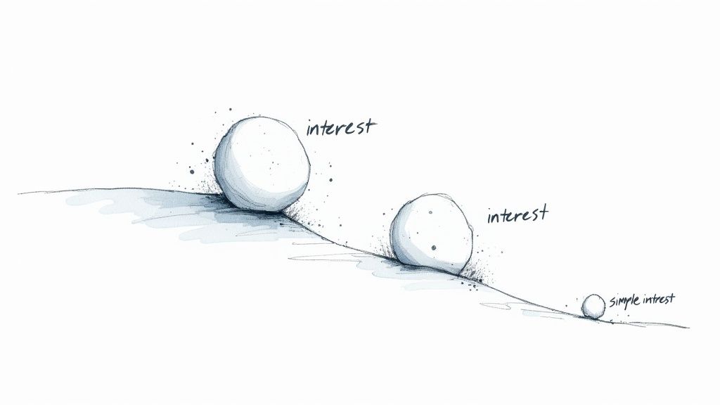 A stack of coins with a plant growing out of them, symbolizing financial growth.