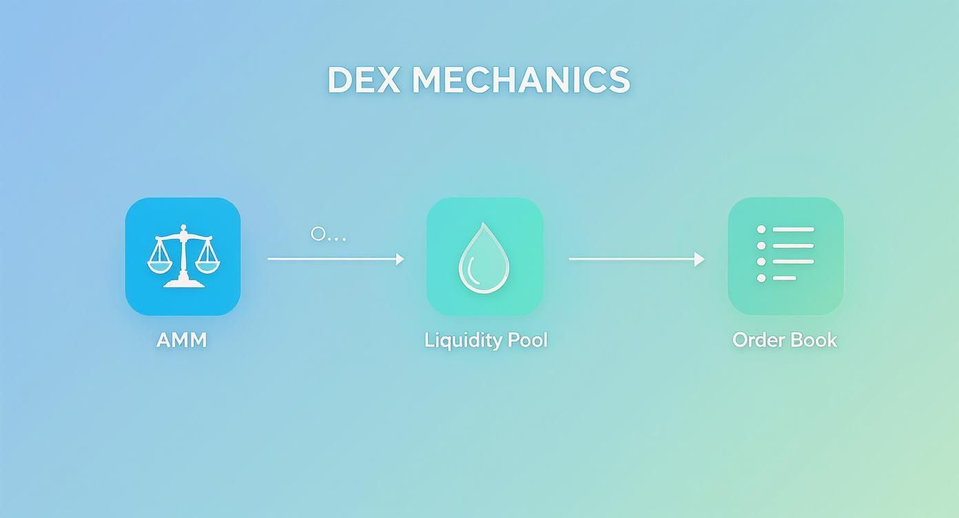 Infographic about decentralized exchange crypto