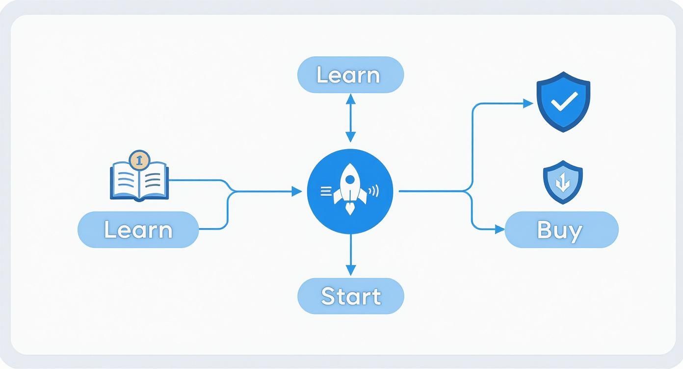 Infographic about cryptocurrency investing for dummies