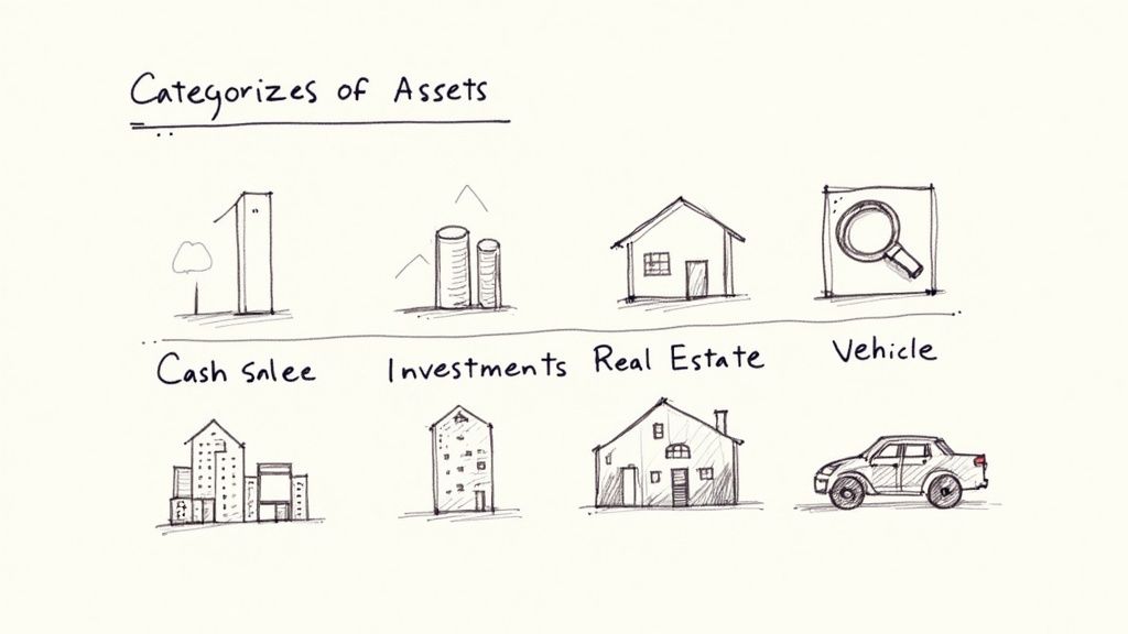 A person using a calculator with financial documents, representing the process of tallying up personal assets.