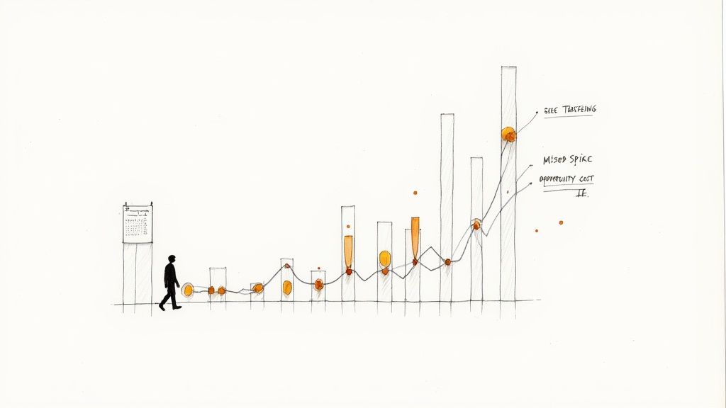 A person brainstorming debt repayment strategies on a whiteboard.