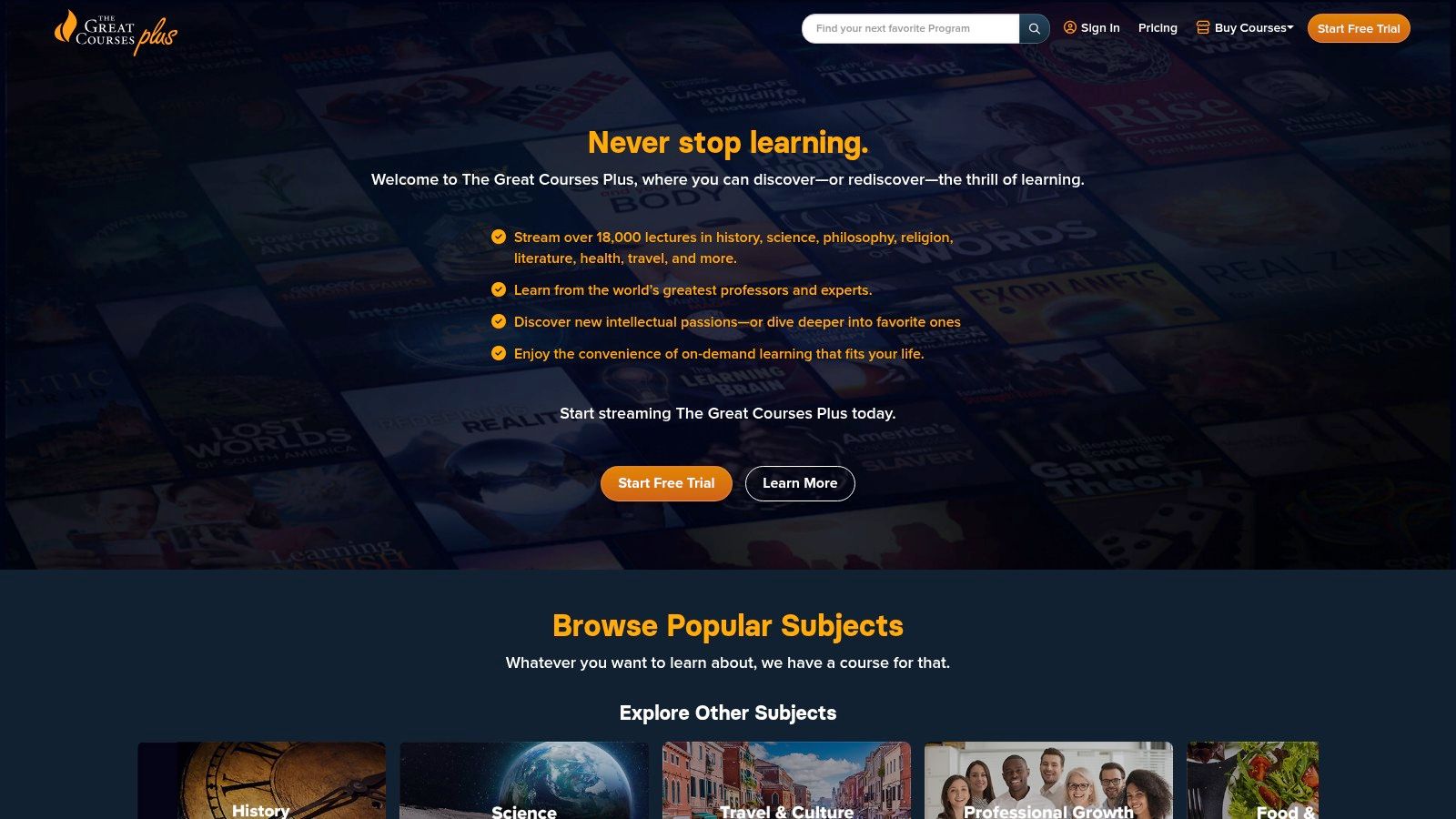 Wondrium (by The Great Courses)