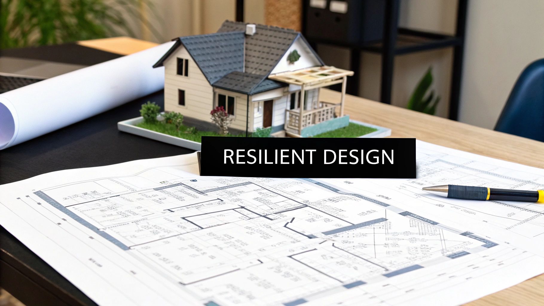 A modern, resilient custom home in a coastal Florida setting.