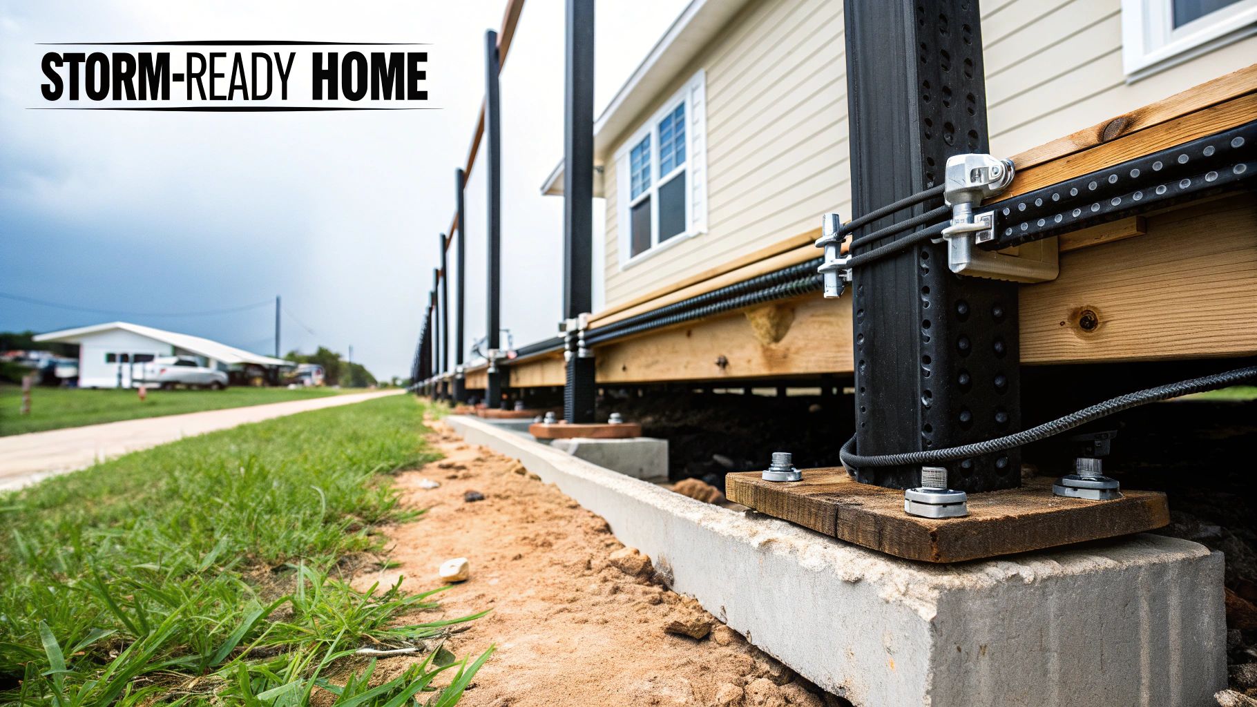A hurricane-resistant Florida stilt home under construction, showcasing its robust framework.