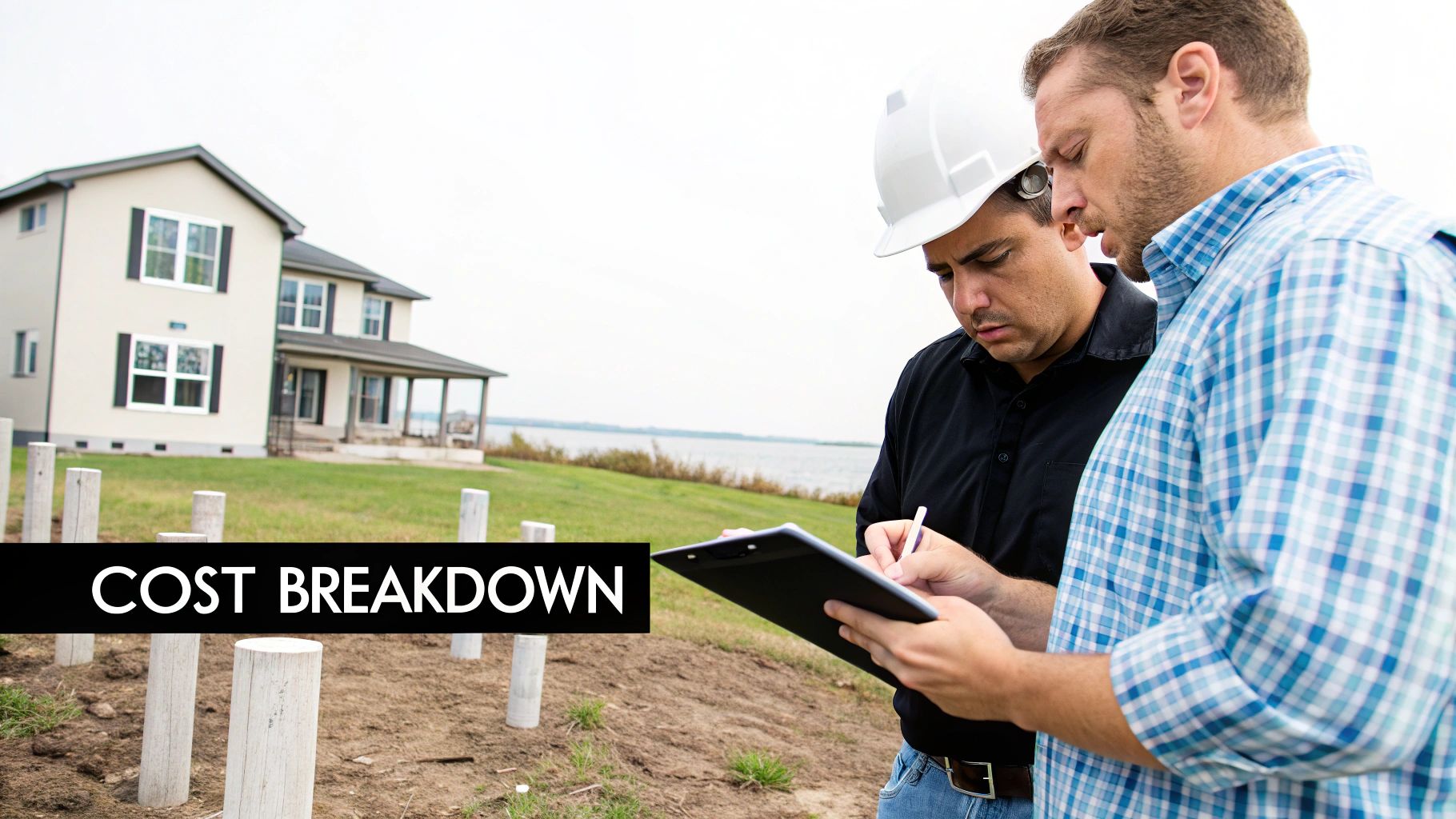 A custom Florida stilt home being built, showing the complex construction process.