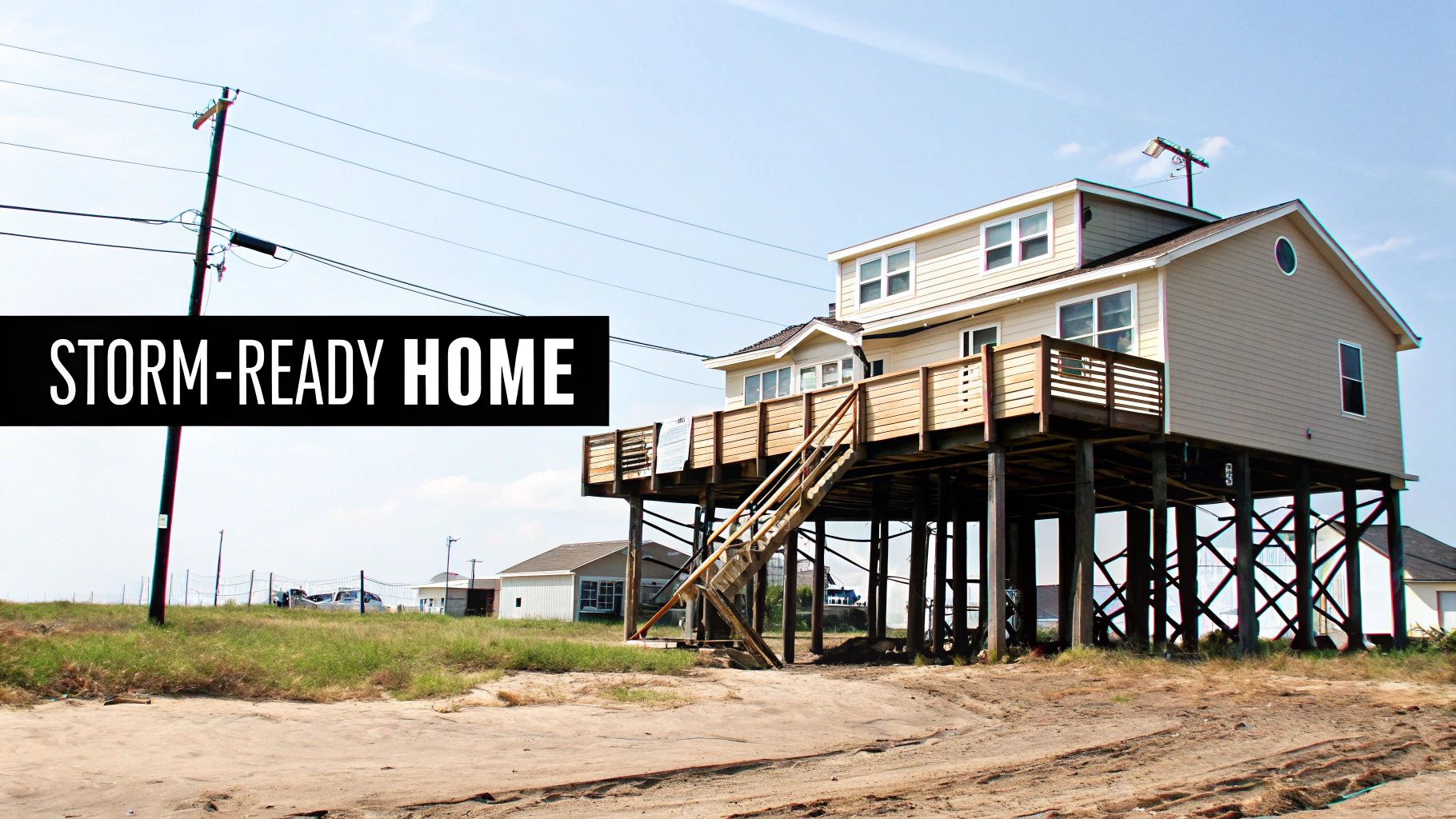 A newly constructed custom home in Florida, showcasing storm-ready features and design.