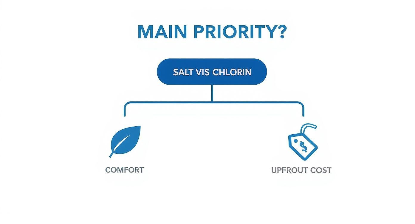 Infographic about salt pool vs chlorine