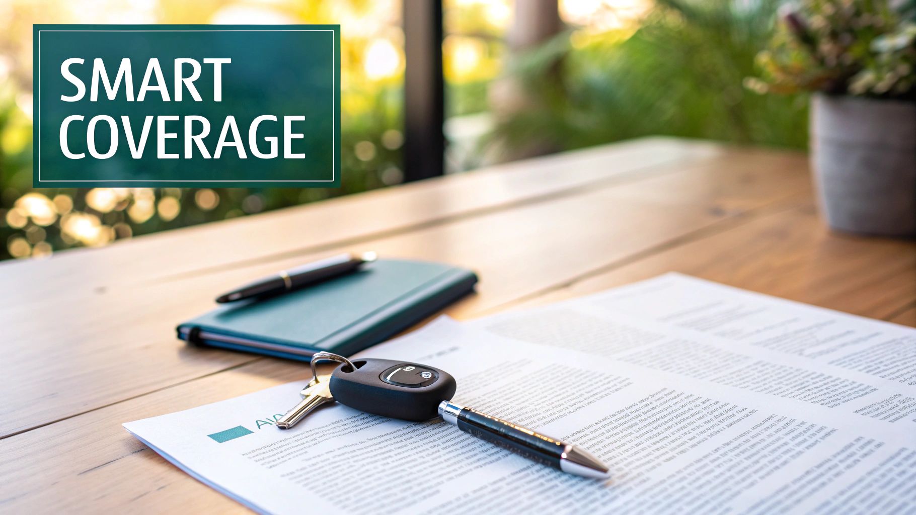 A driver looking at their car with confidence, representing a well-protected policy.