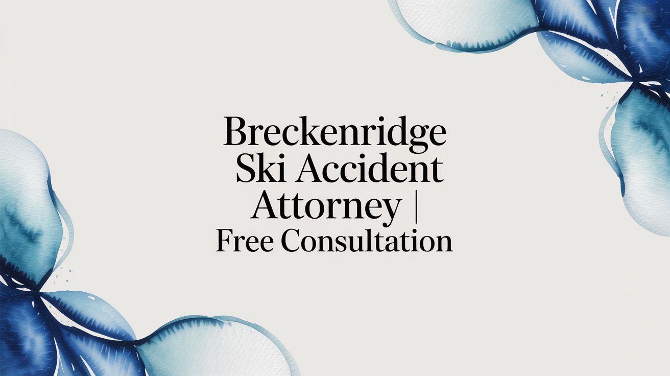 Breckenridge Ski Accident Attorney: Suing on Peak 8
