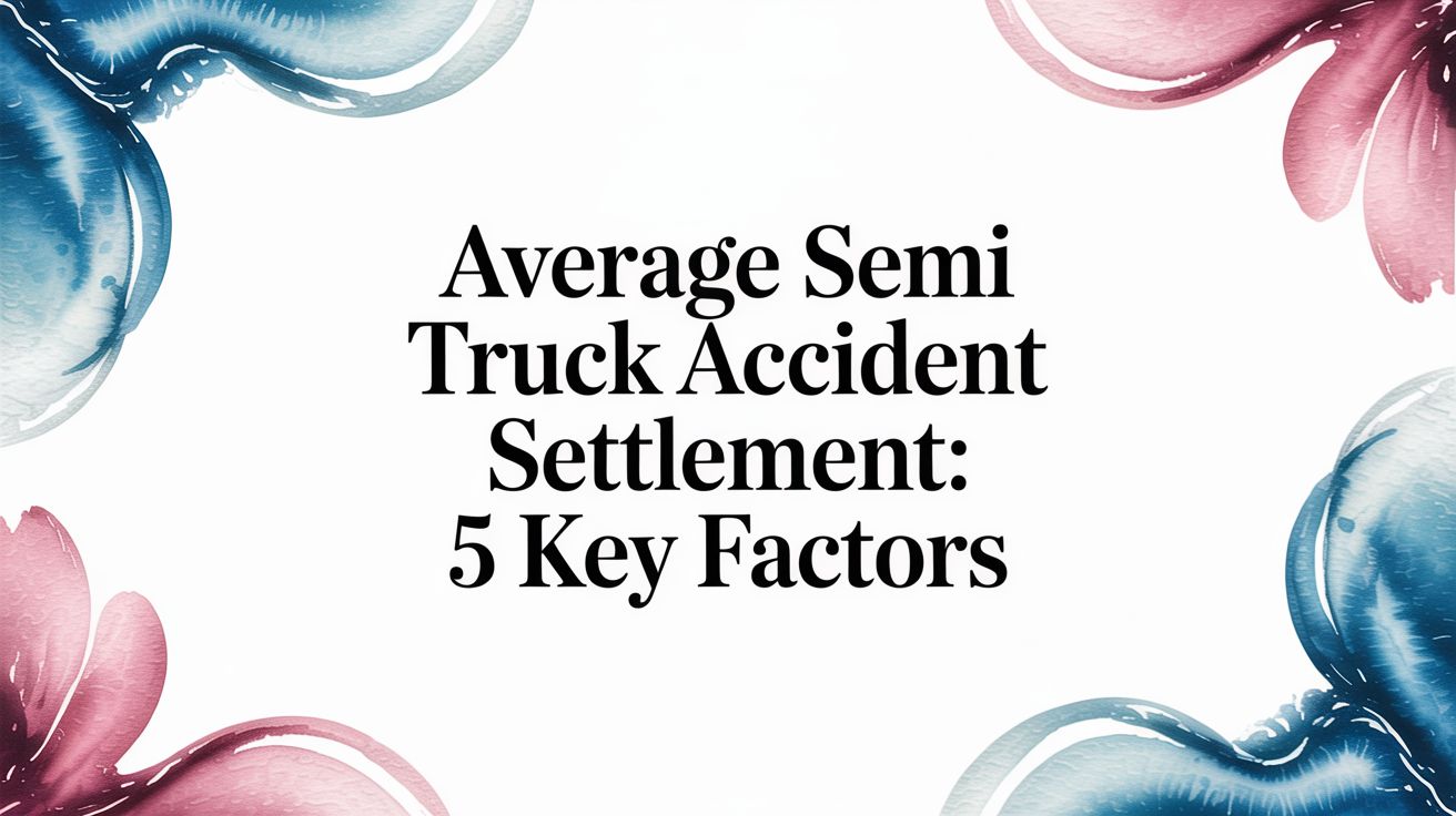 Average Semi Truck Accident Settlement: A Guide