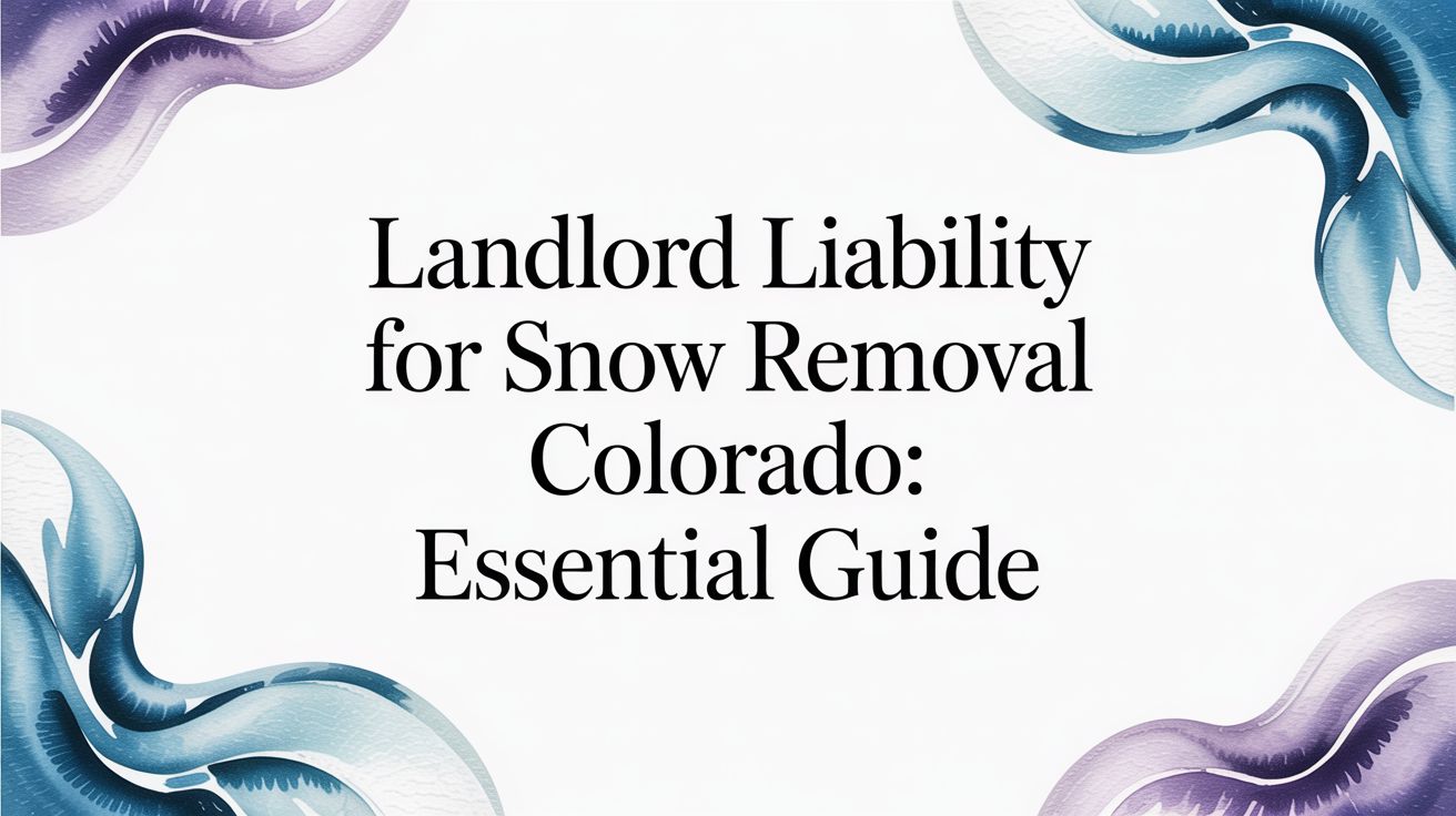 Landlord Liability for Snow Removal Colorado: Your Guide