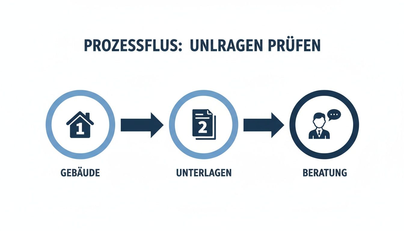 Infografik zum Prozess der Beantragung einer Wärmepumpenförderung