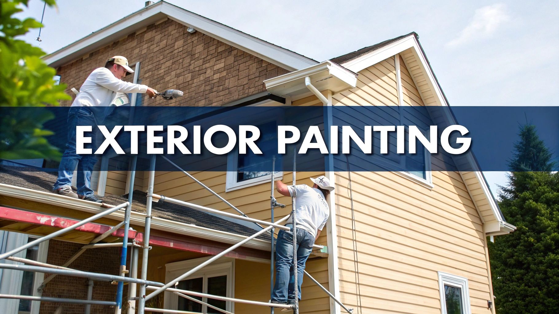 A freshly painted, modern living room with neutral-coloured walls and stylish furniture.