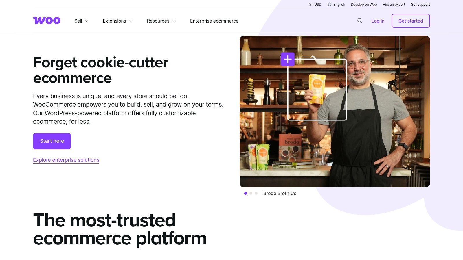 A person managing their ecommerce business from a tablet, representing the control offered by WooCommerce.