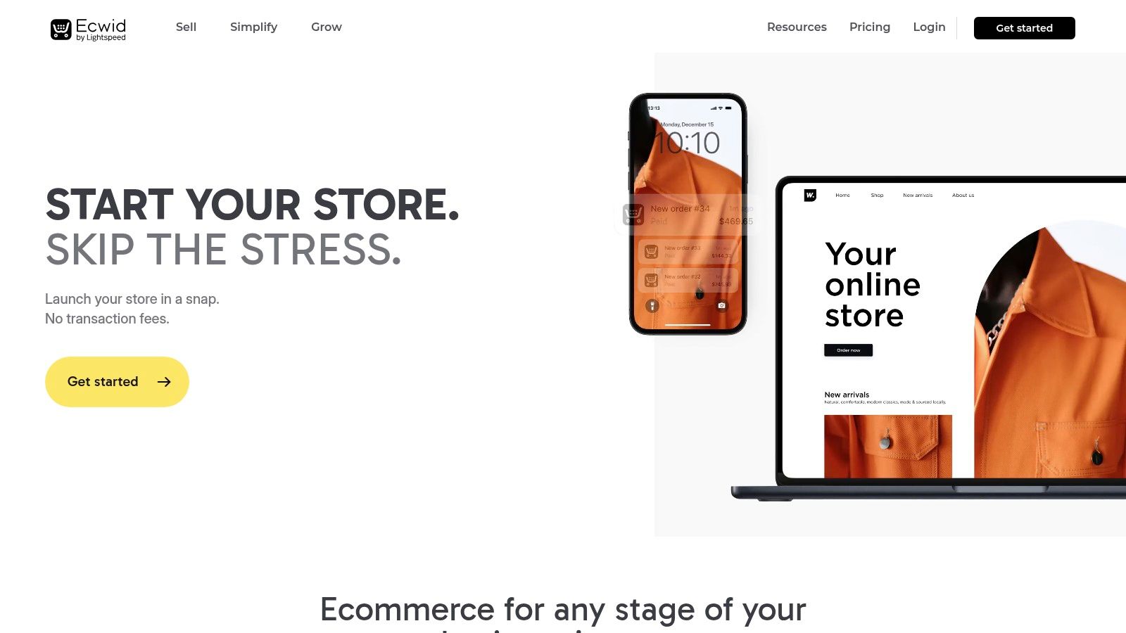 An online store interface displayed on a laptop, representing how Ecwid adds ecommerce functionality to existing websites.