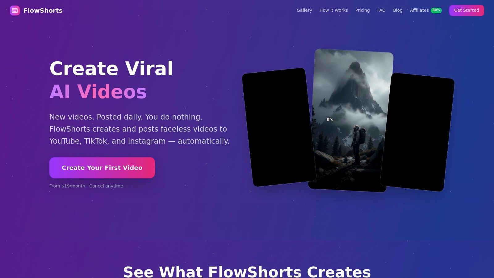 FlowShorts video automation dashboard