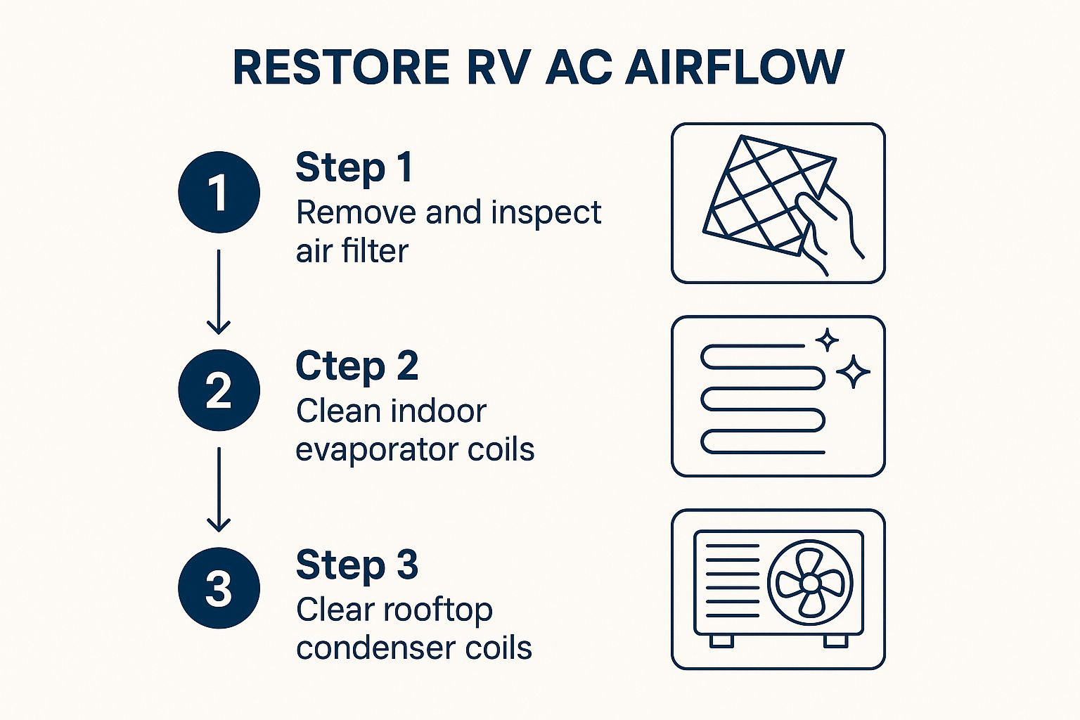 Infographic about rv air conditioner not cooling