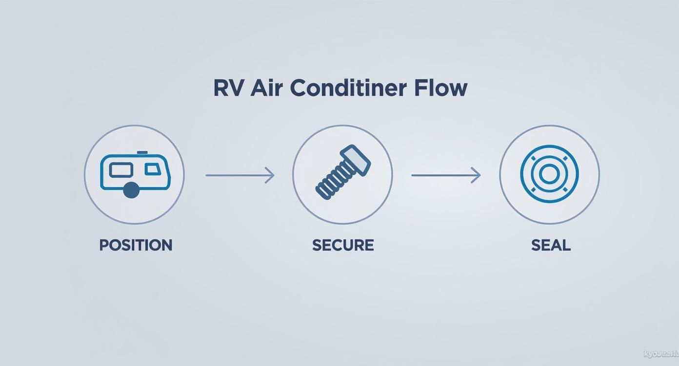 Infographic about how to install rv air conditioner