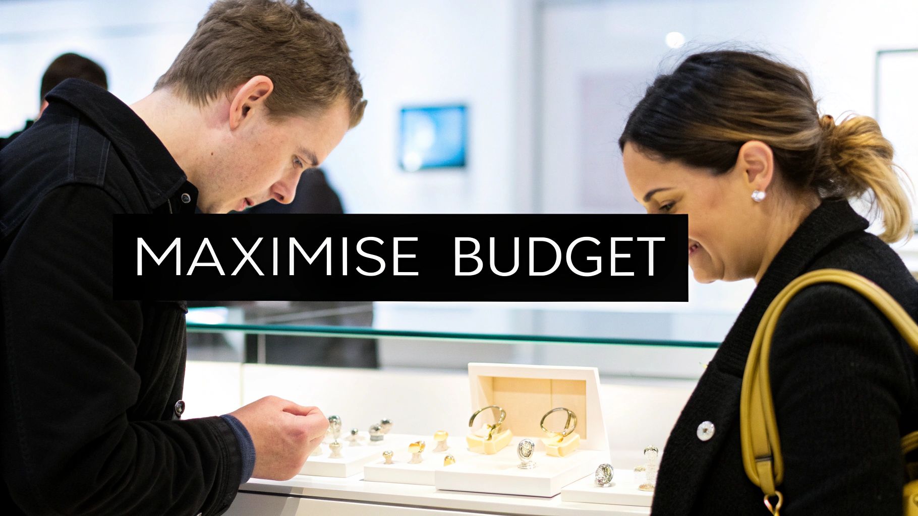 A sparkling oval diamond ring on a person's finger, showcasing how an elongated shape can appear larger.