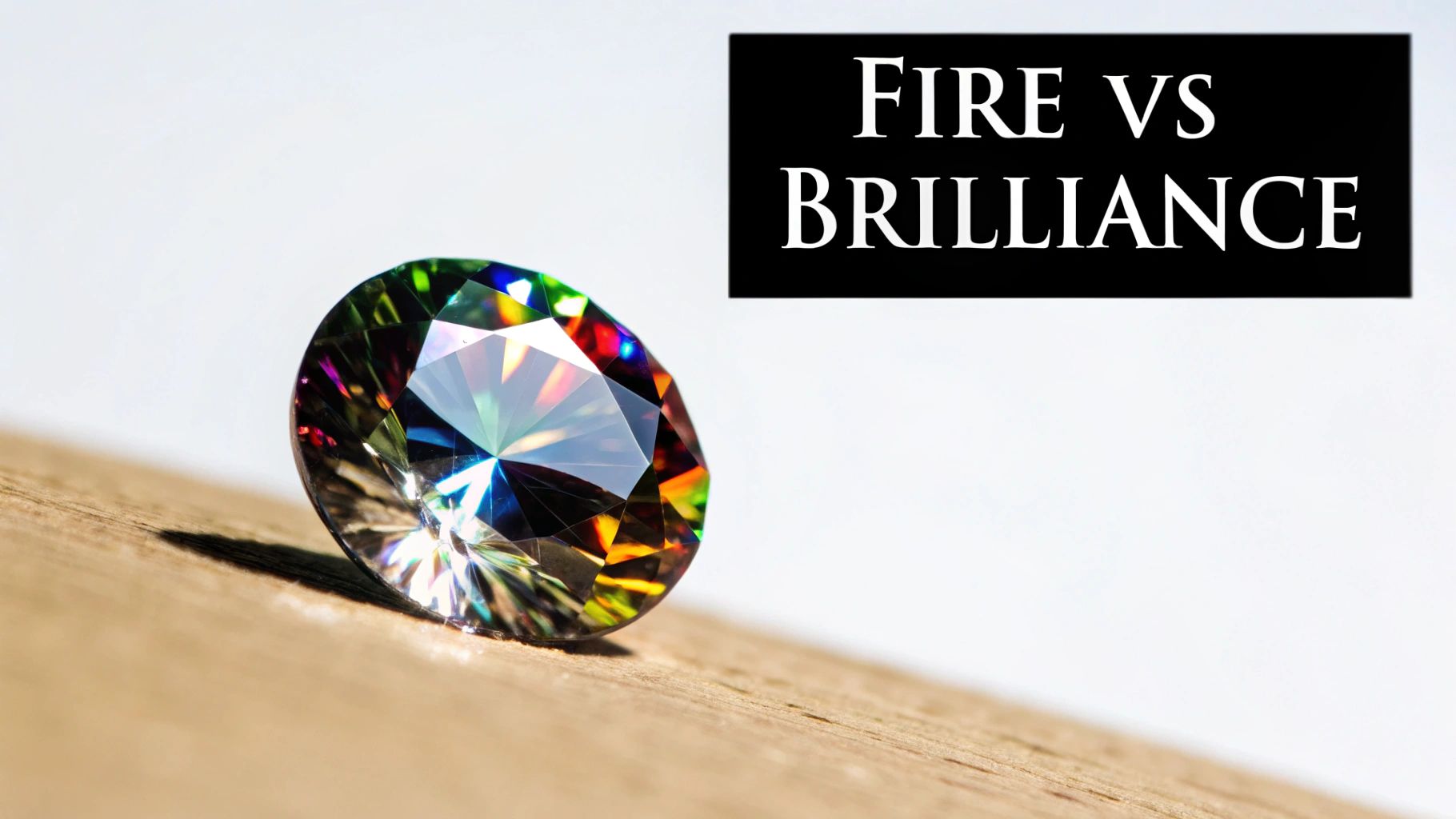 A moissanite stone sparkling next to a lab-grown diamond