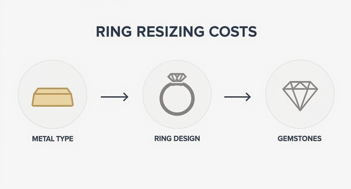 Infographic about resizing a ring cost