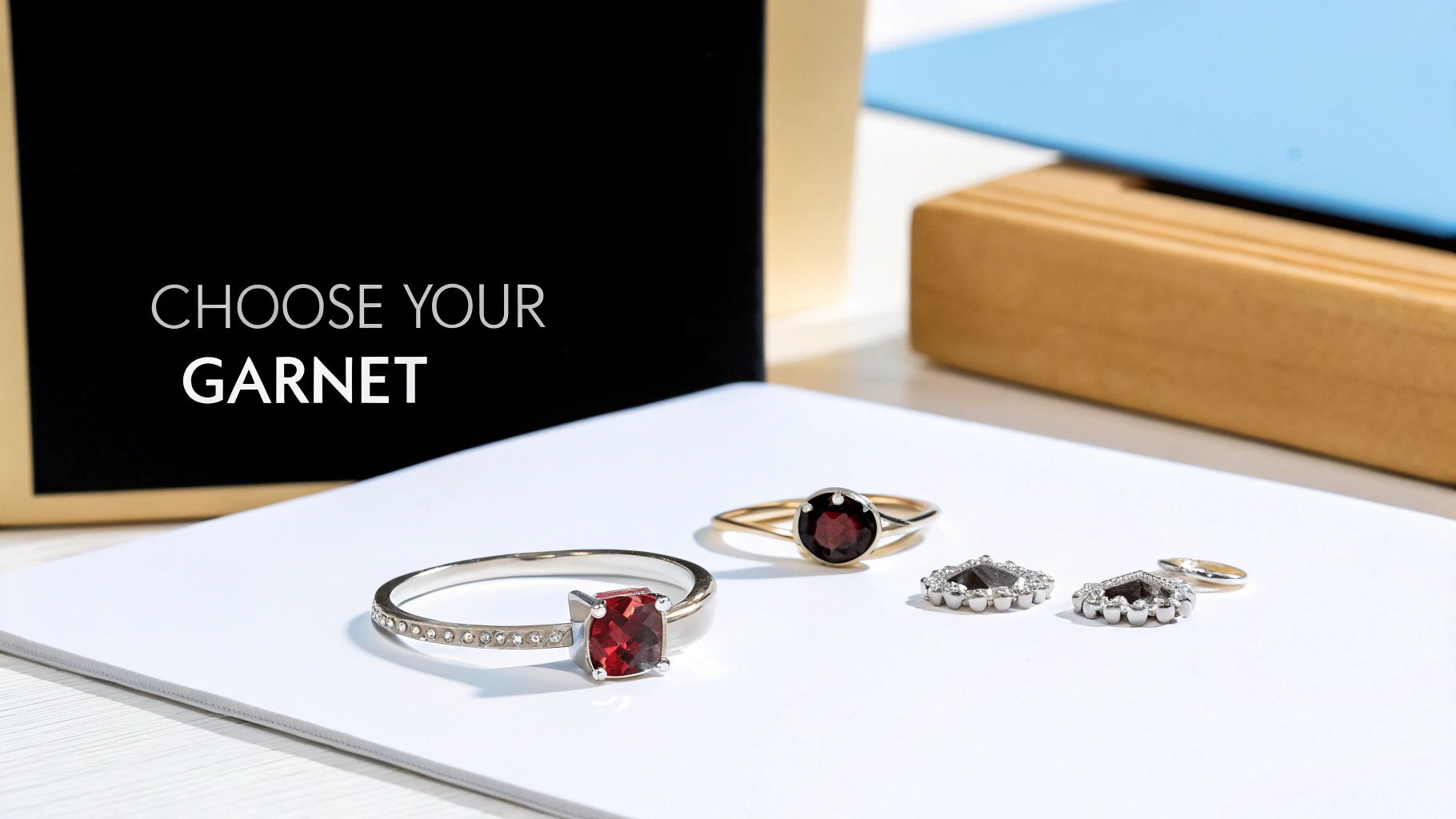 A close-up of a hand wearing a stunning red garnet ring.