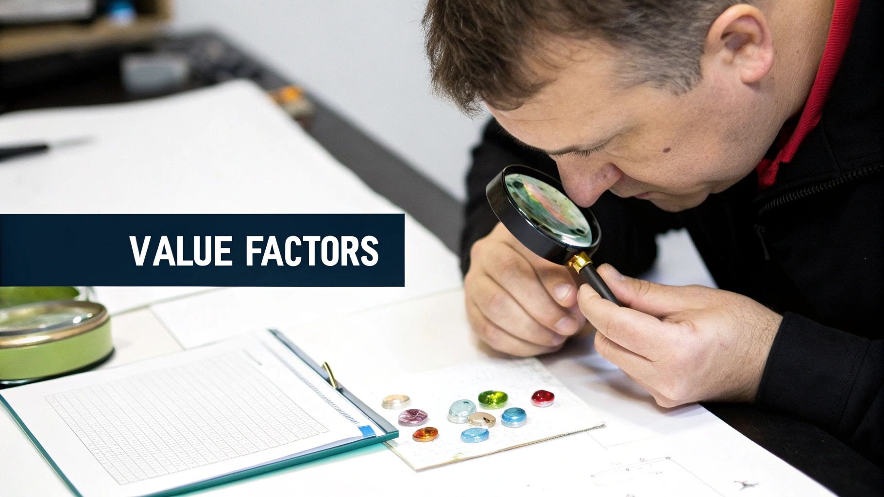 A colourful opal stone held between two fingers, showing its play-of-colour.