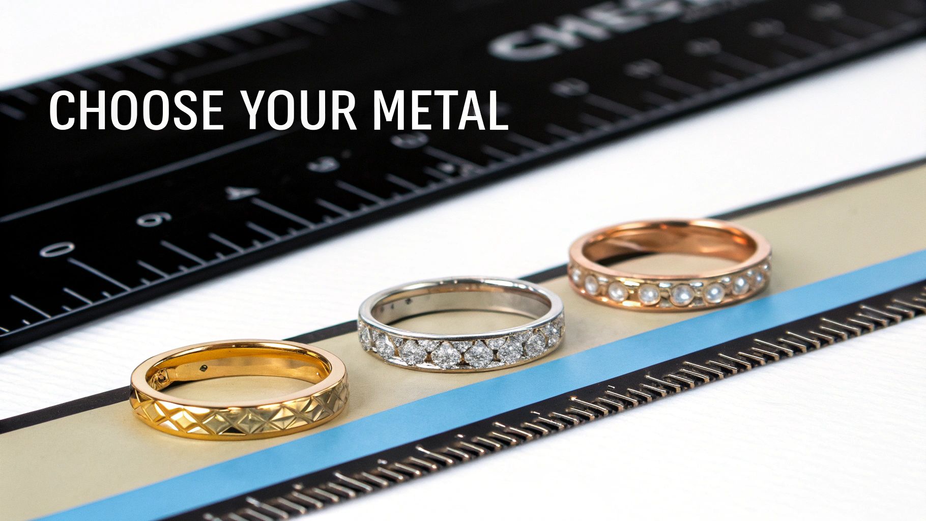 A jeweller meticulously working on a custom engagement ring at their workbench.