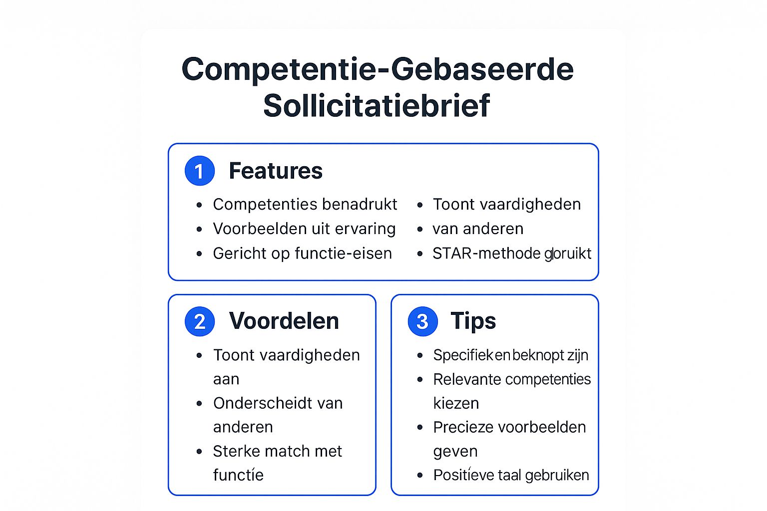 Infographic showing key data about De Competentie-Gebaseerde Sollicitatiebrief