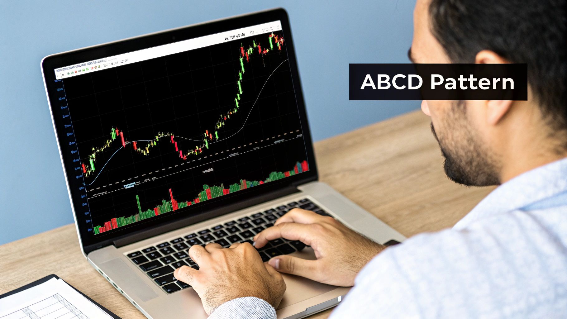 An illustrated example of the ABCD trading pattern showing its four distinct points.