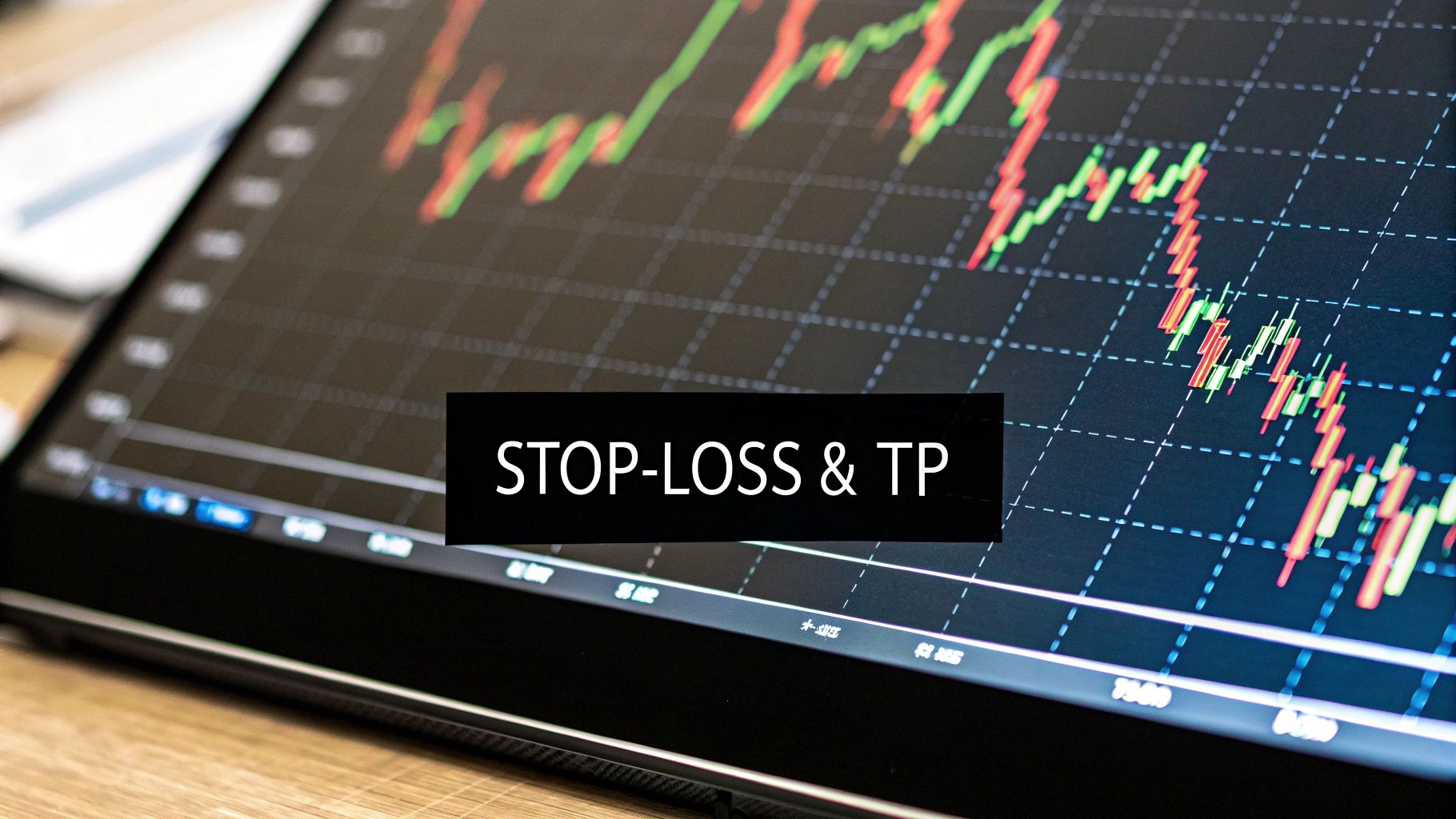 A visual representation of a stop-loss order on a trading chart, indicating a protective barrier.