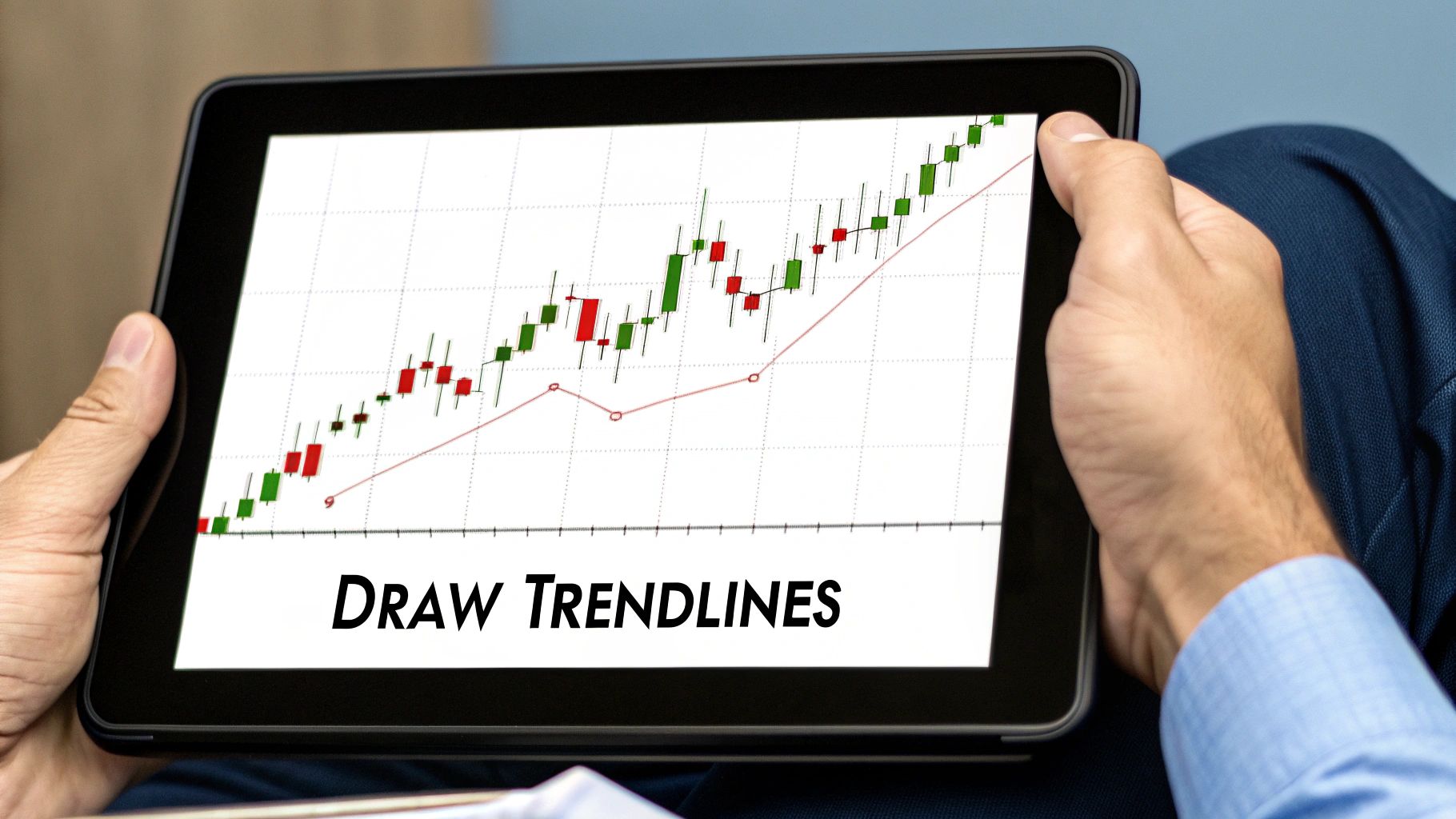 Screenshot from TradingView showing a bullish pin bar forming right at a respected uptrend line, leading to a strong upward move.