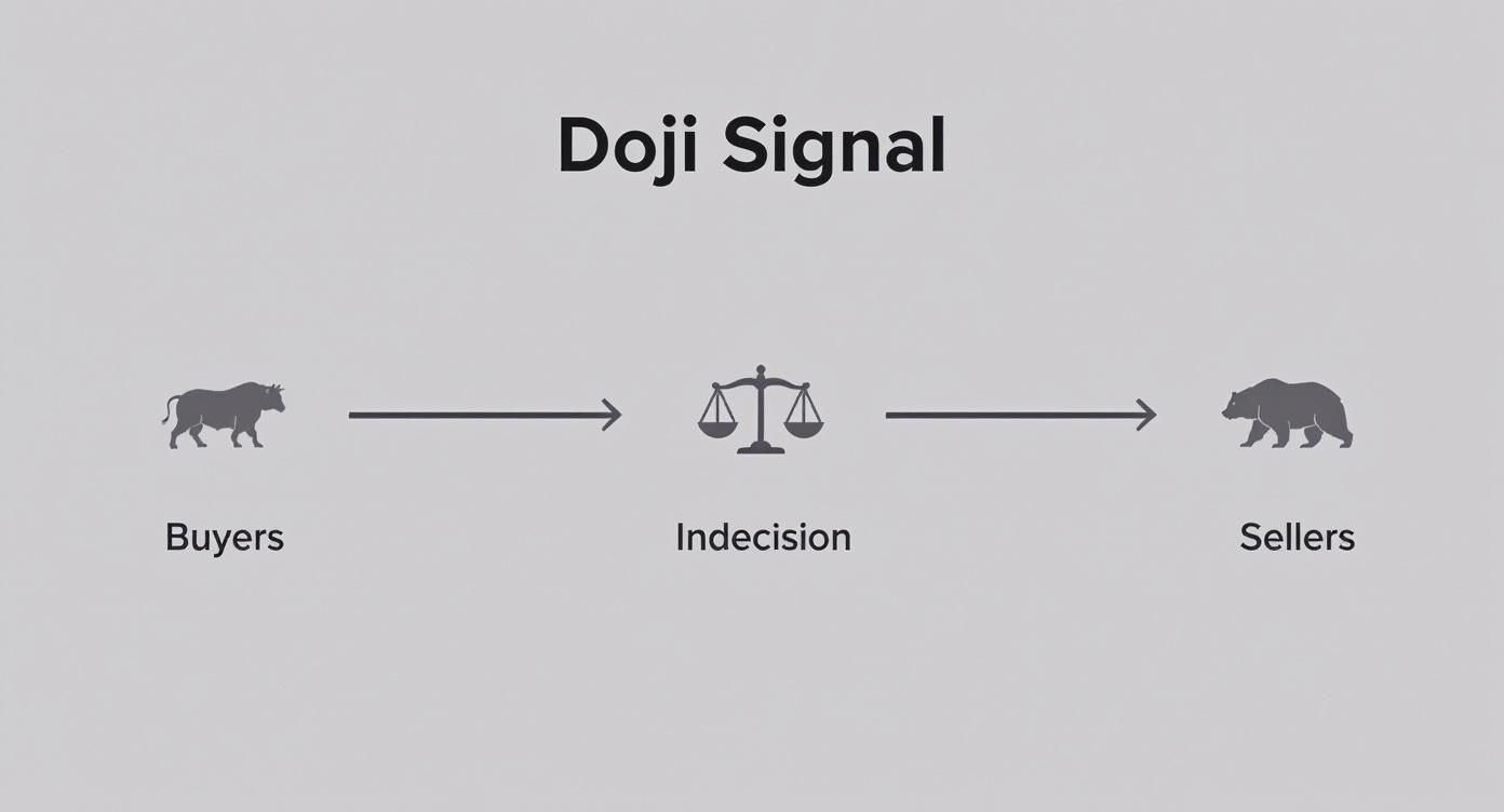 Infographic about doji candle meaning
