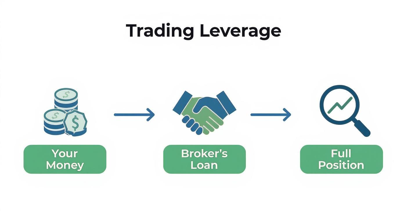 Infographic about what does leverage mean in trading
