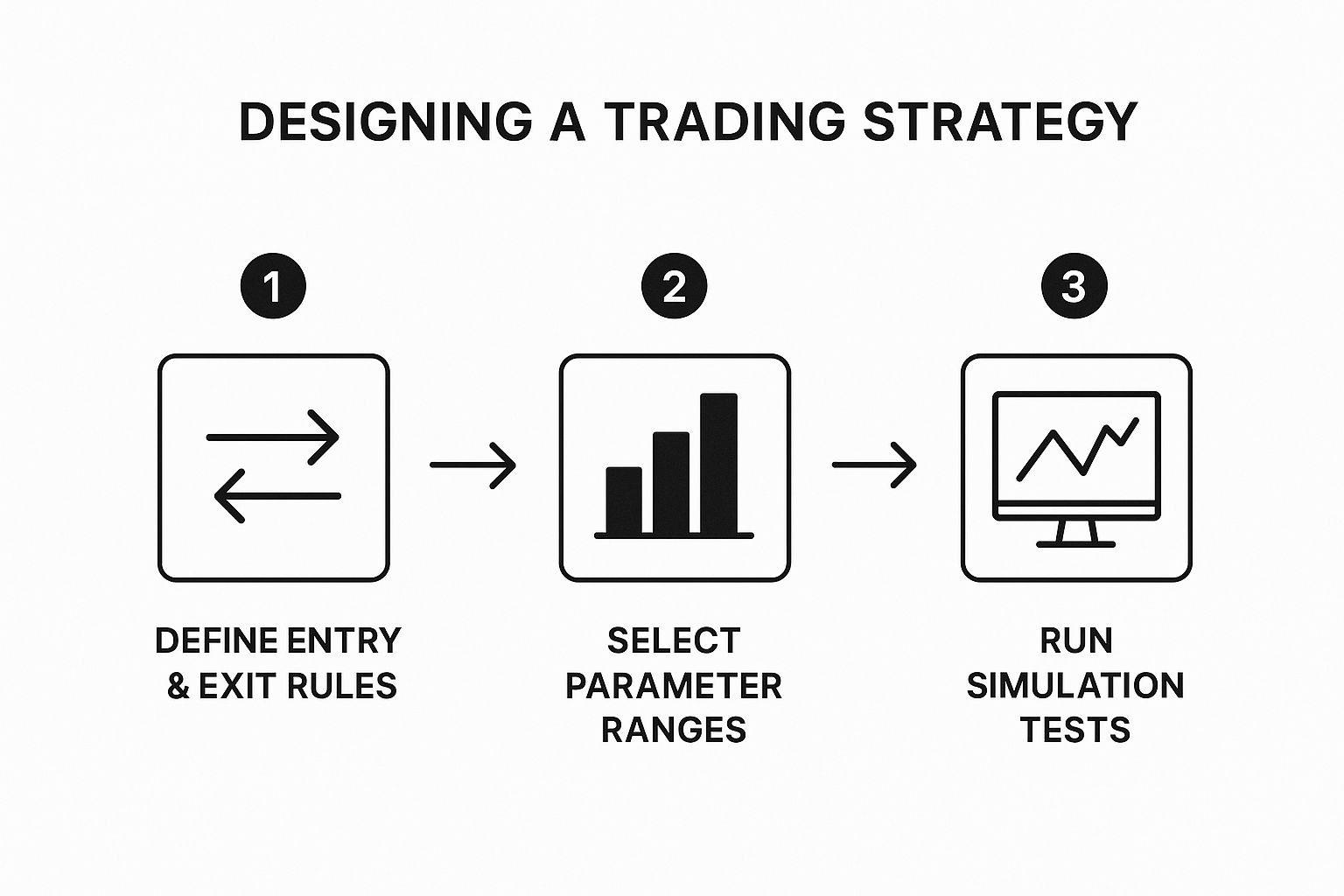 Infographic about how to backtest trading strategy